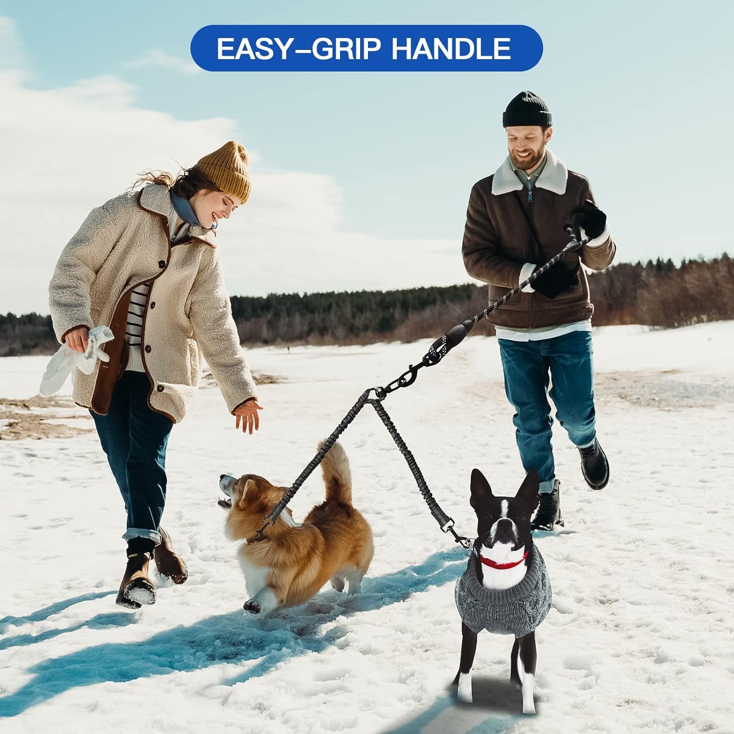 Anti-Tangle Bungy Dual Dog Leash