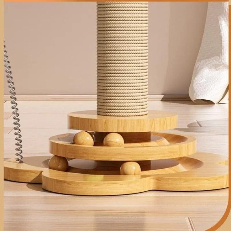 Multi-Purpose Cat Scratch Post, 4 toys Attached(2 sizes)