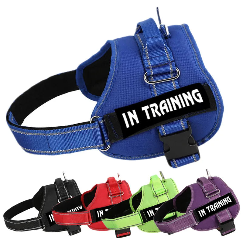 Adjustable Service Dog Harness Pet Training Vest Reflective Patches Size XS S M L XL XXL Emotional Support Therapy Dog