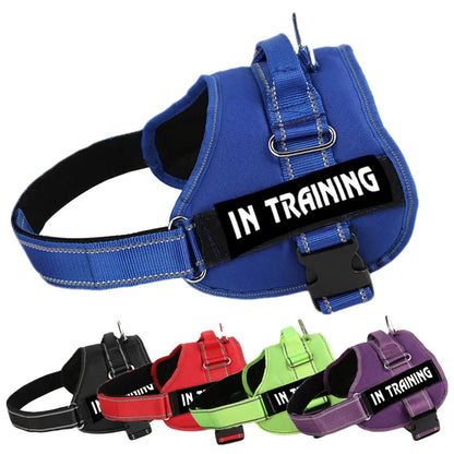 Adjustable Service Dog Harness Pet Training Vest Reflective Patches Size XS S M L XL XXL Emotional Support Therapy Dog