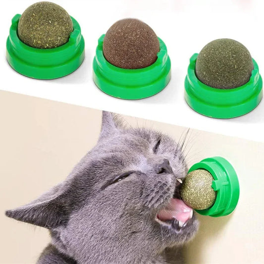 Natural Catnip Wall Stick-On Ball 